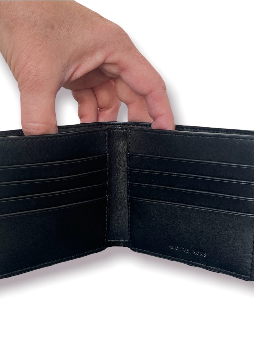 Michael Kors Green and Yellow Diagonal Logo Card Holder - Picture 3 of 8